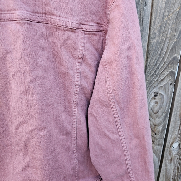 EVRI Dusty Rose Denim Jacket with Button Front Size 2X - Picture 14 of 16